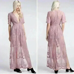 Honey Punch Lace Romper Maxi Size Small